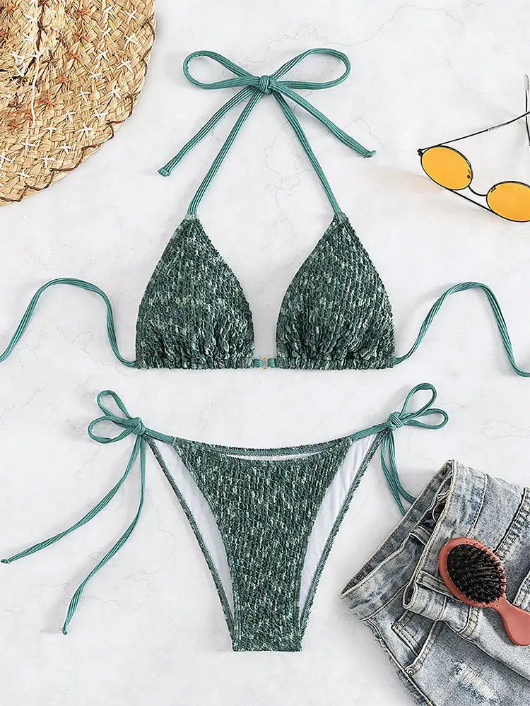 Swimsuit Women's Three-point Halter Strap Backless