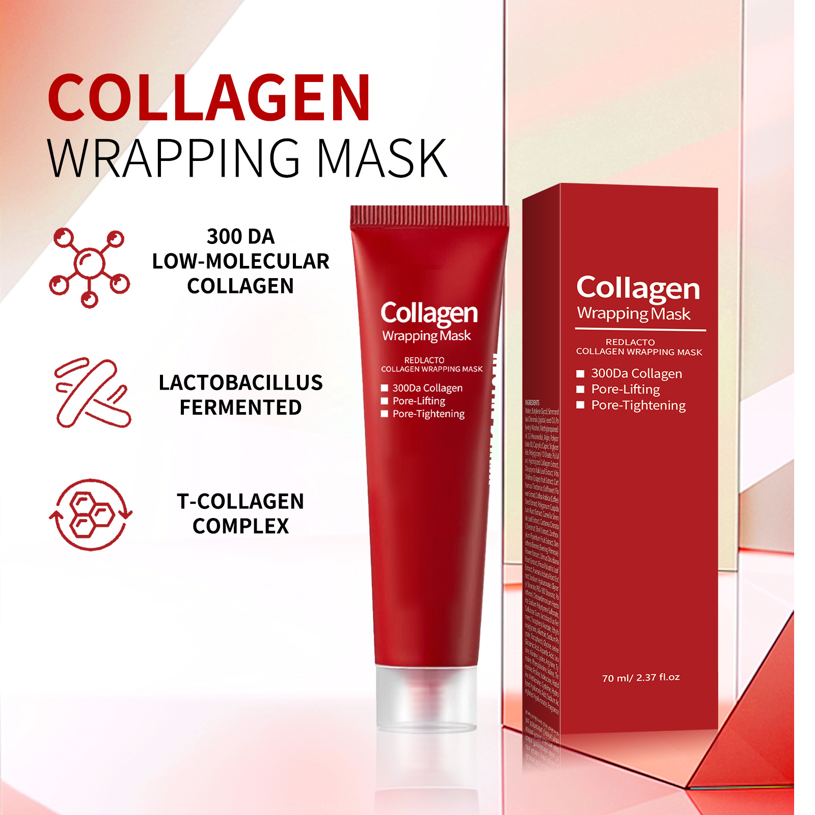 Title 7, Red Lactic Acid Collagen Mask Brightening And M...