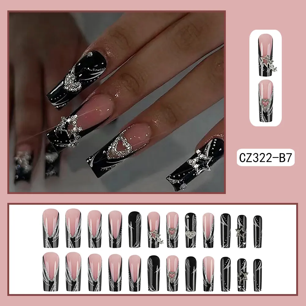 French Fake Nail Tip Finished Product - Cz322 B7