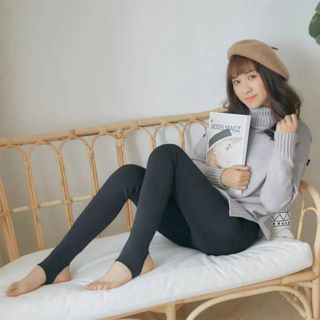 Women's Fashion Simple Thick Warm Leggings Black With Stirrup - Shop at LoveMi