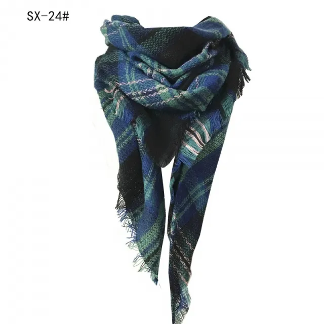 Women's Warm Fashionable Outerwear Shawl Blue - Shop at LoveMi