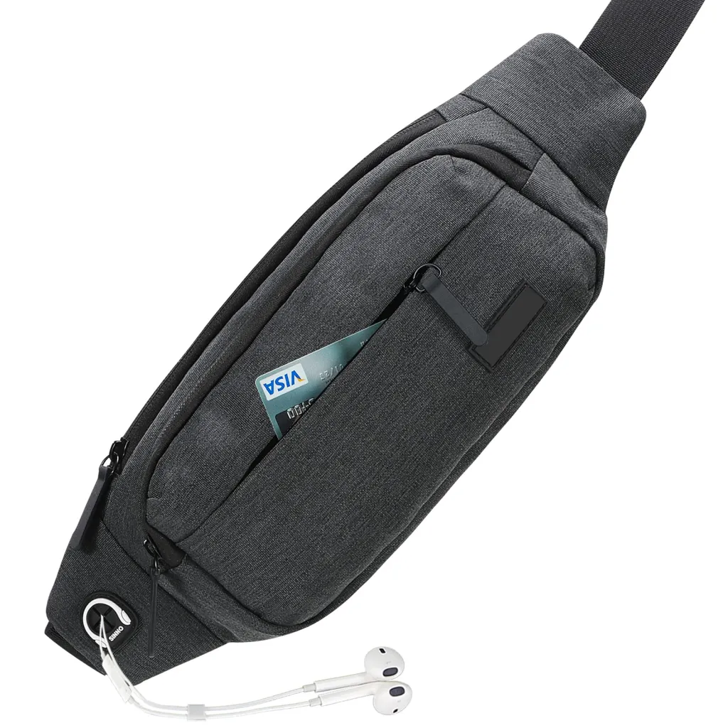 Fashion Casual Multi-functional Mobile Phone Waist Bag - Gray