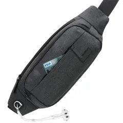 Fashion Casual Multi-functional Mobile Phone Waist Bag - Gray - View 1