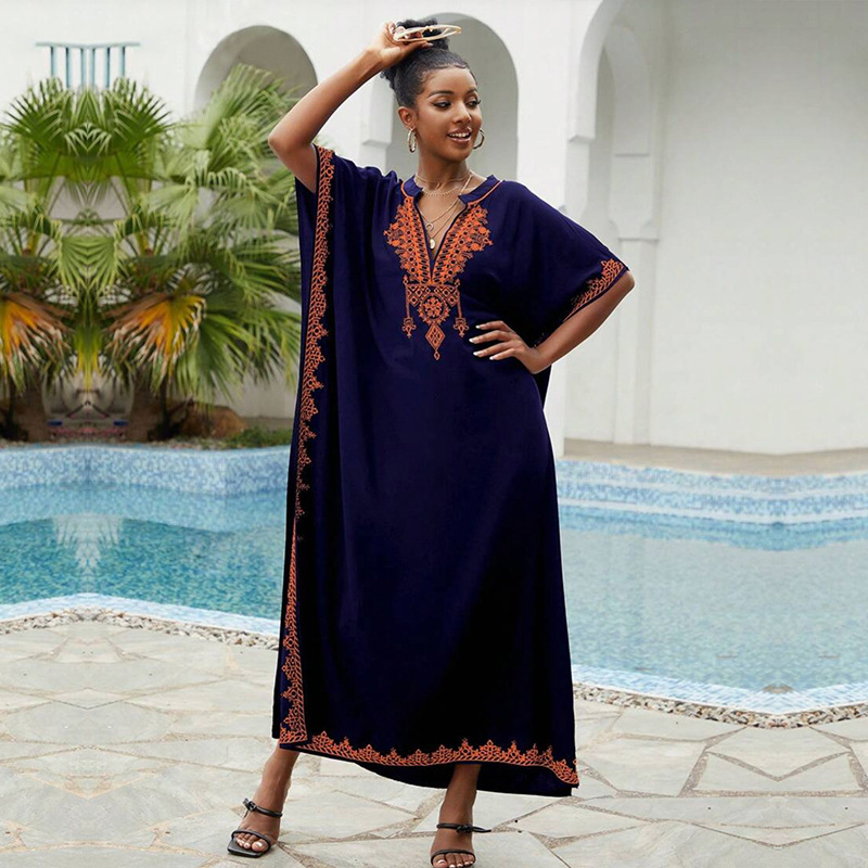 Rayon Loose Plus Size Vacation Beach Blouse