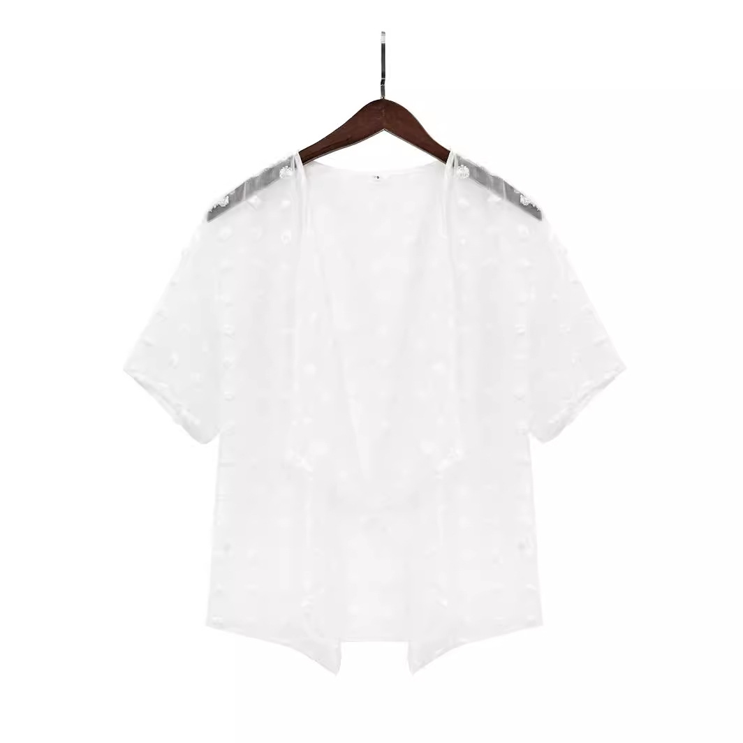 Fashion Casual Solid Color Medium Fur Ball Thin Cardigan Shirt