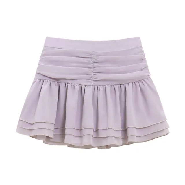 French Style Temperament Bow Long Sleeve Shirt High Waist Slimming Skirt Purple Skirt - Shop at LoveMi
