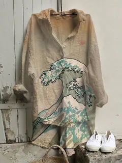 European And American Autumn And Winter Plus Size Women's Clothes Shirt Dress 3D Printing - 3 Models - View 1