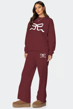 European And American Round Neck Long Sleeve Loose Thick Sweaters Women's Clothing - Dark Red - View 1