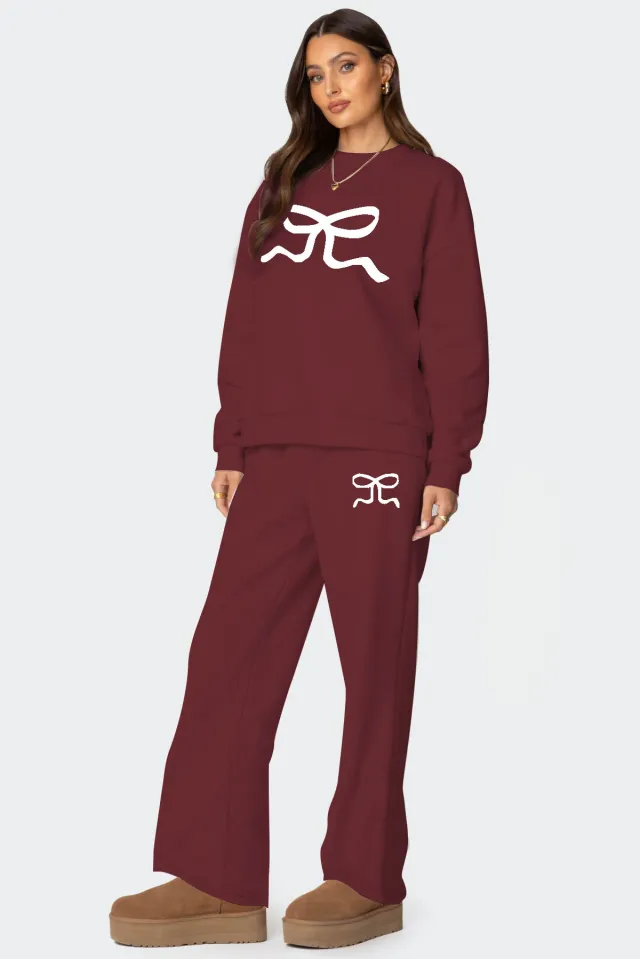 European And American Round Neck Long Sleeve Loose Thick Sweaters Women's Clothing Dark Red - Shop at LoveMi