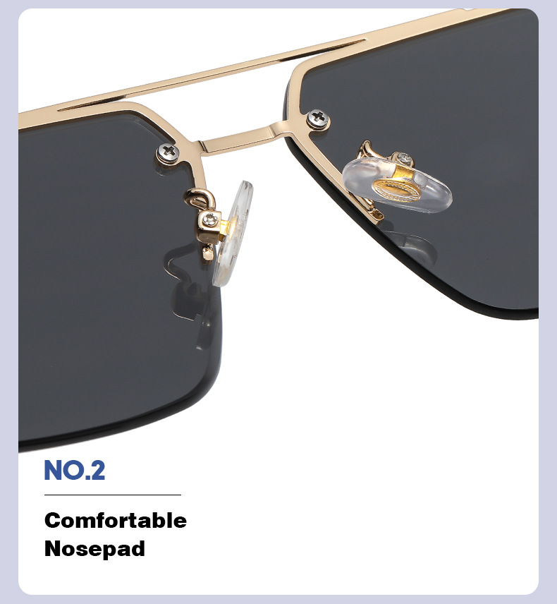 Title 2, Frameless Cut-Edge Double-Bridge Sunglasses