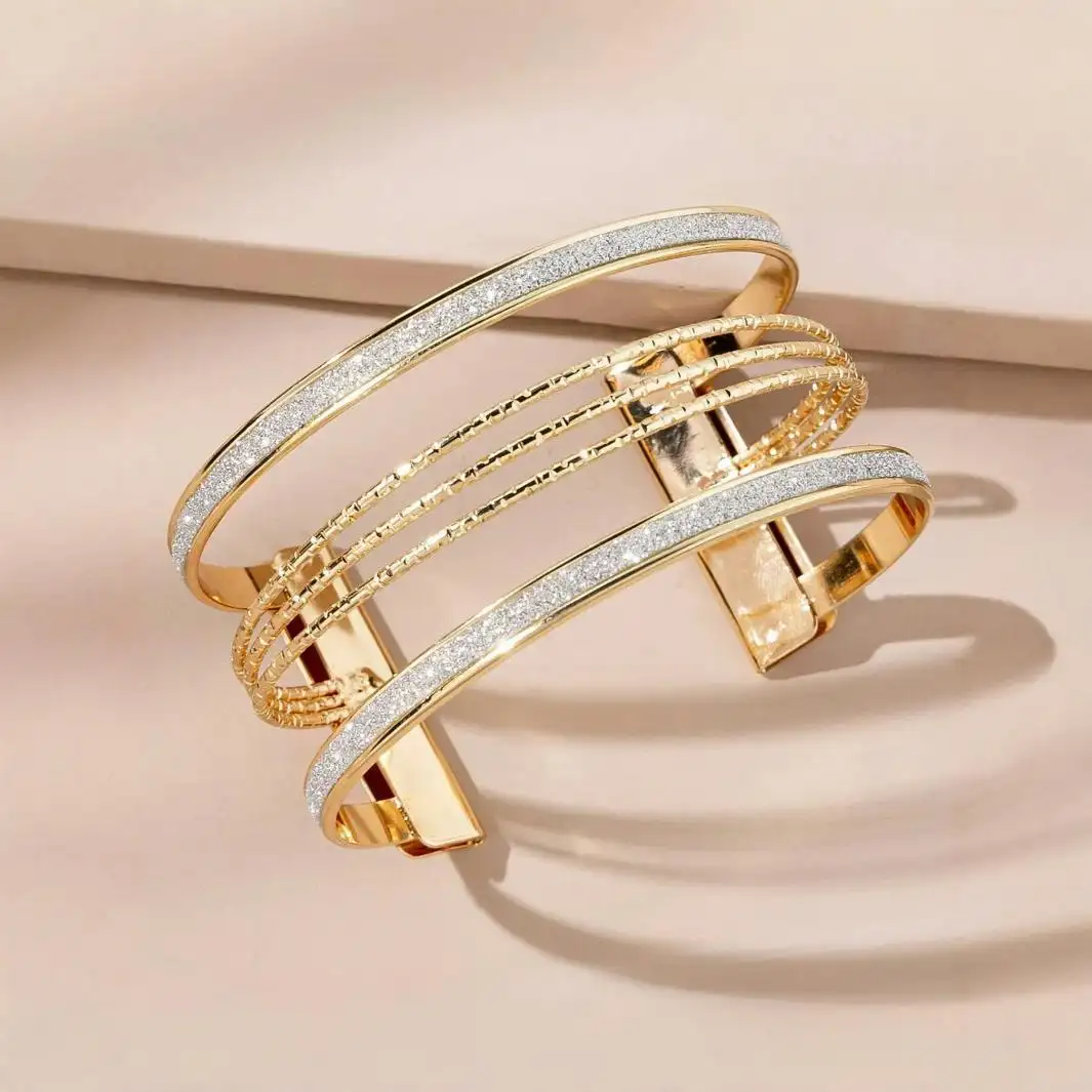 Versatile Personality Open Geometric Hollow Frosted Bracelet
