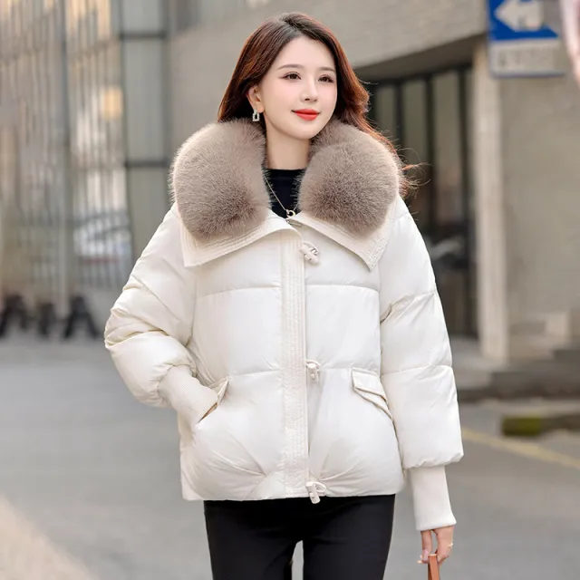 Women's Korean style Loose Lapels Bread Coat White - Shop at LoveMi