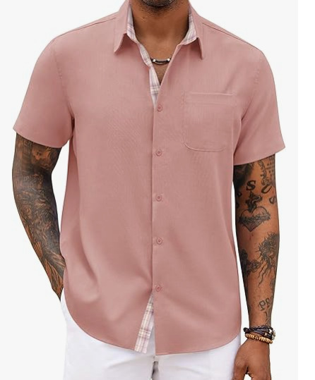 Loose-fitting Solid-color Linen Shirt For Men 18