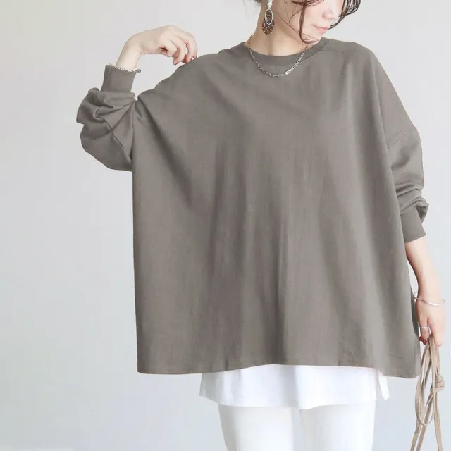 Women's Striped Sweater Loose Cotton Gray Coffee Color - Shop at LoveMi