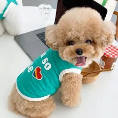 English Candy Colour Dog Summer Thin Clothes Vest - Green - View 1