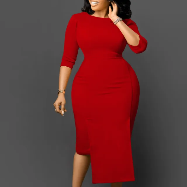 Asymmetric Skirt Temperament Ol Office Hip Skirt Red - Shop at LoveMi