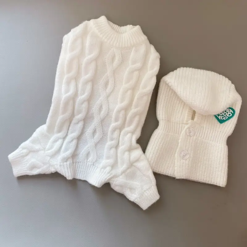 Pet Four-leg Knitted Warm Sweater With Hat Suit