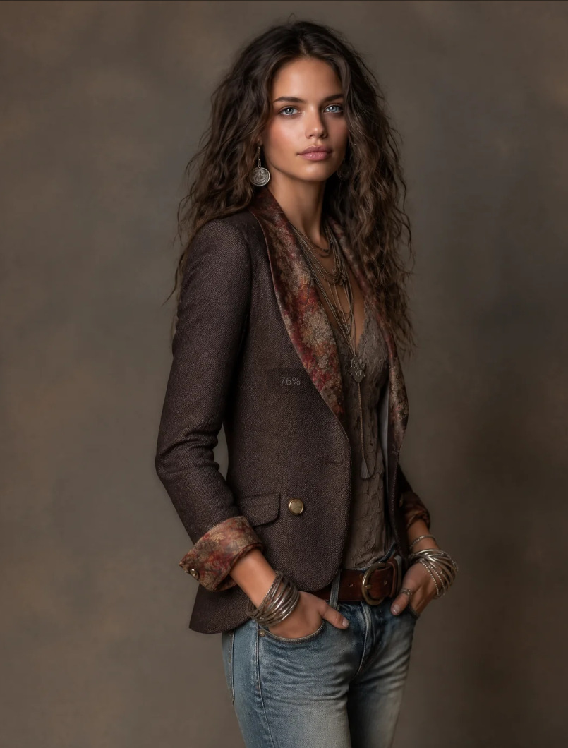 Women's floral-print notched-collar blazer product image 2