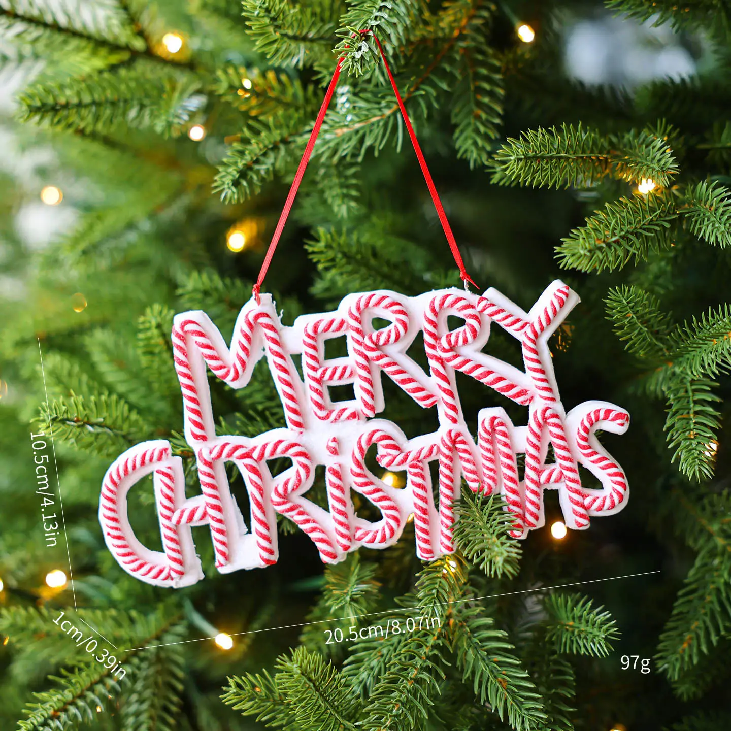 Merry Christmas Letter Plate Polymer Clay Christmas Tree Ornaments