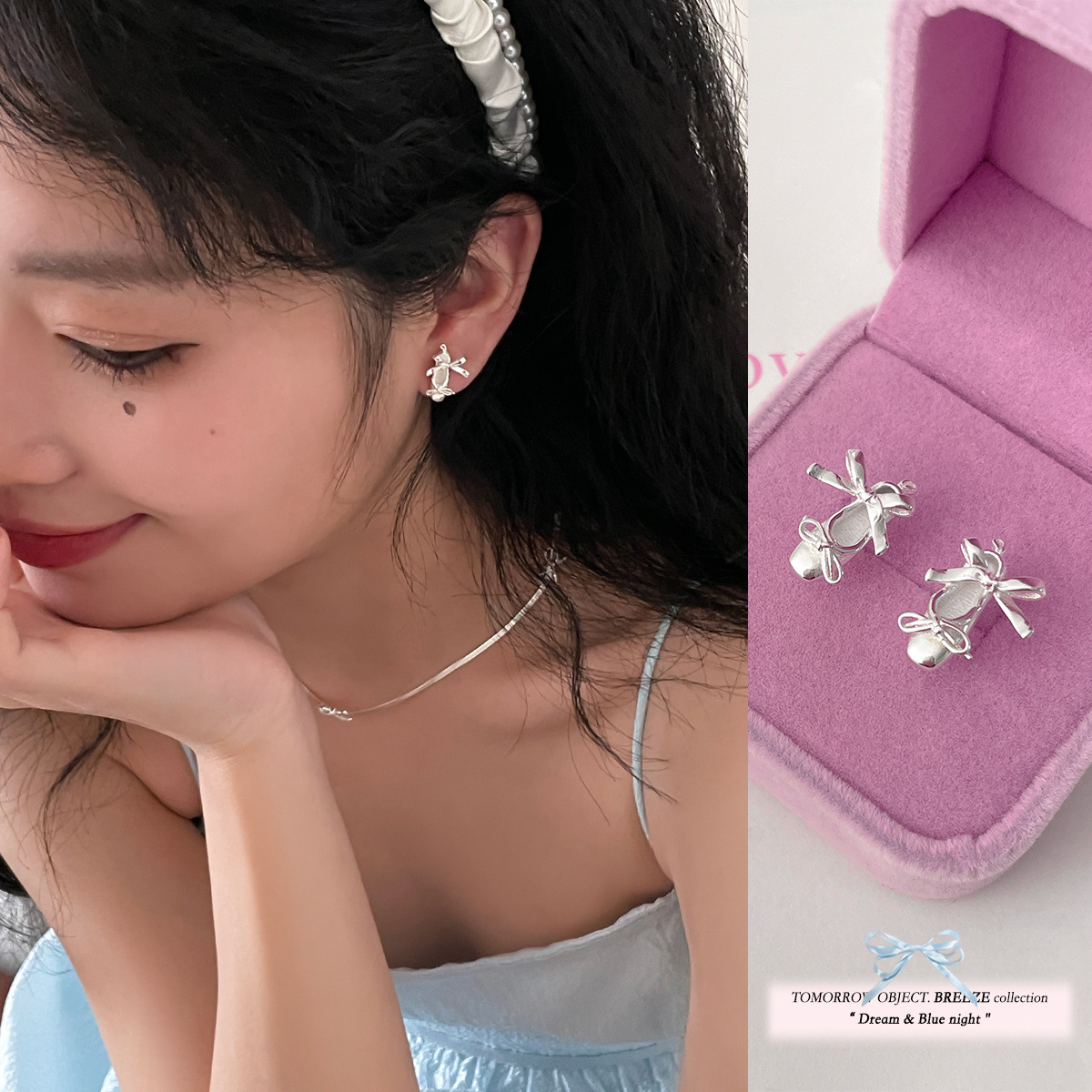 Ballet Shoes Stud Earrings For Women Sterling Silver Earringpin