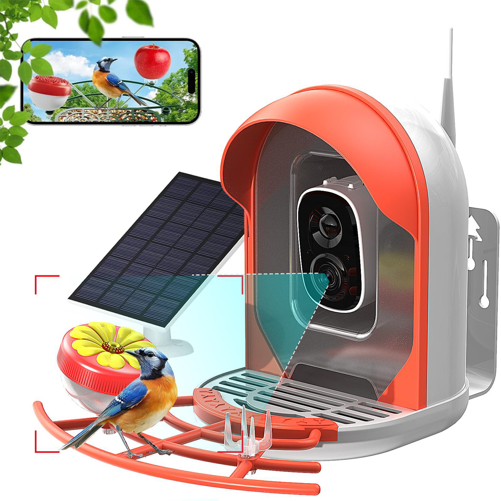 Smart Bird Feeder With AI-powered Camera Outdoor Solar Charging 20