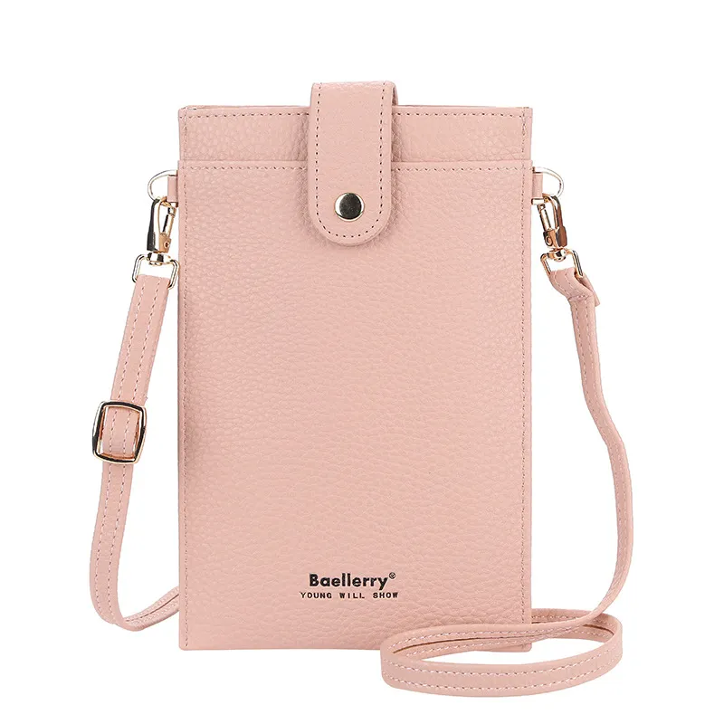 Women's Wallet Multiple Card Slots Zipper Crossbody - Pink