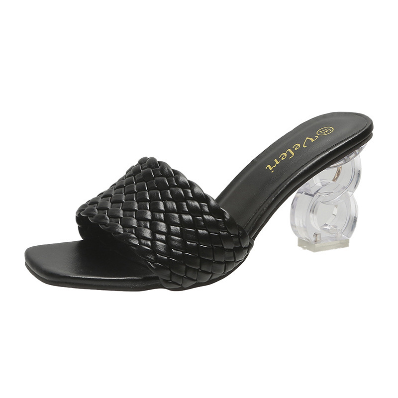 Woven-Strap High-Heel Slippers, picture 5 of 6