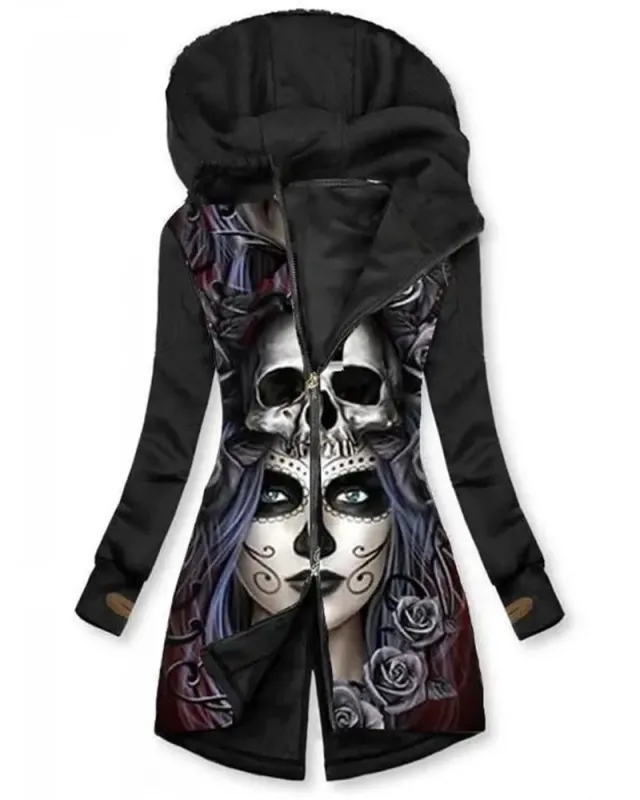 Zipper Pattern 3D Printed Long Sleeve Hooded All matching Hoodie Law01 L - Shop at LoveMi