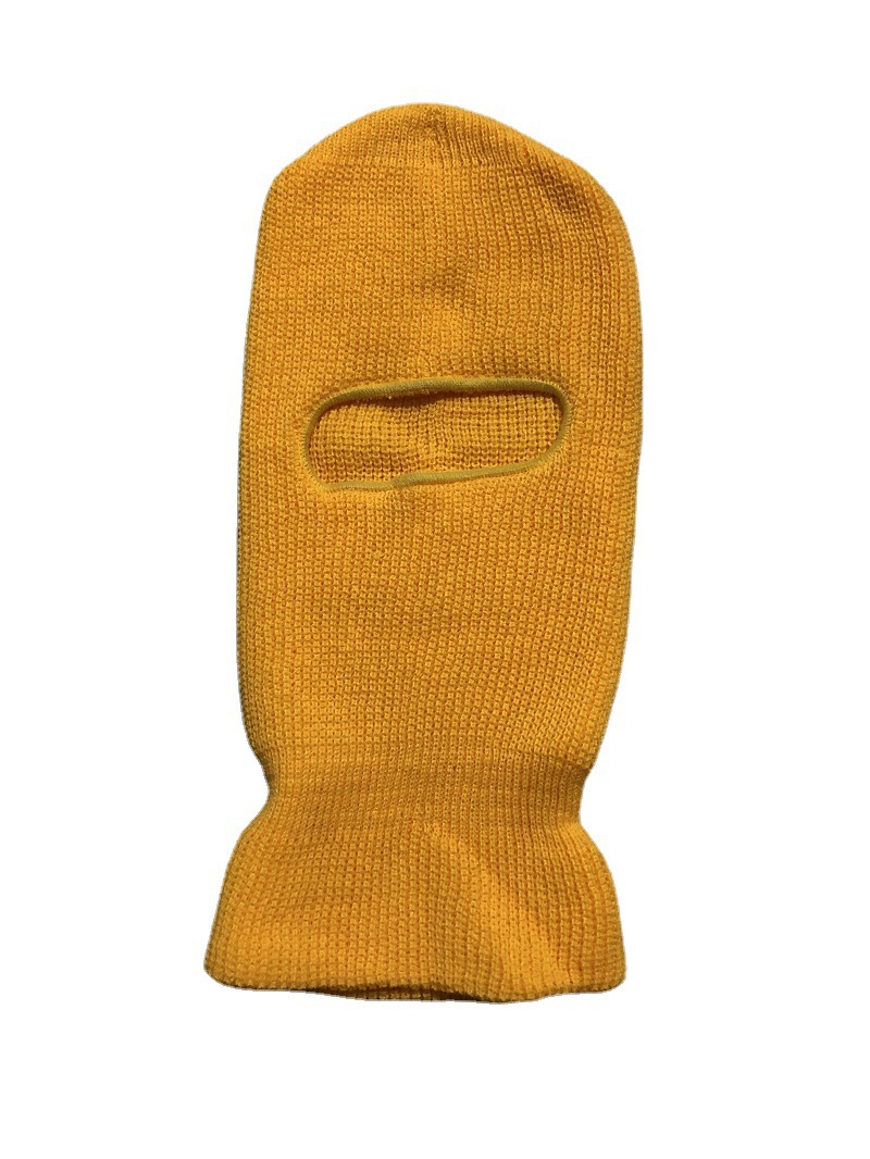 Single Hole Solid Color Acrylic Mask Knitted Hat