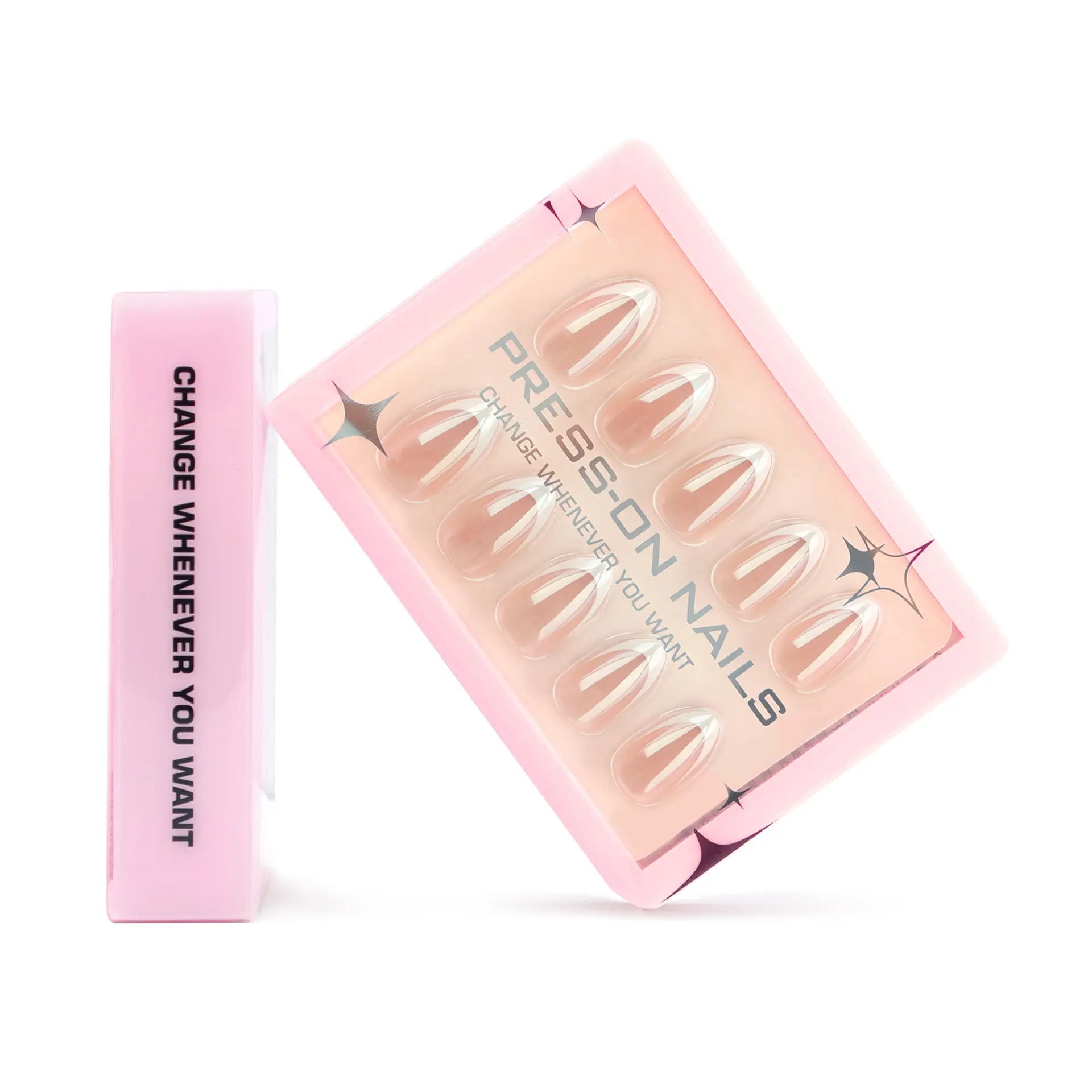 Solid Color Short Almond-shaped Nail Tips High-end