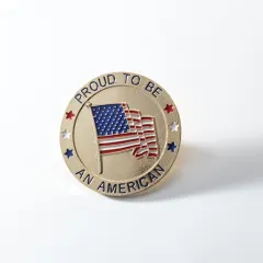 American Patriotic Republican Campaign Metal Brooch - Gold - View 1