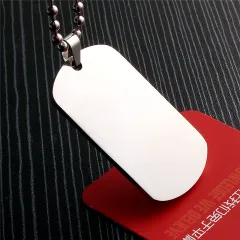 Stainless Steel Dog Tag Laser Engraving Tag Pendant Titanium Steel Dog Tag - 50×29×18Mm Thick - View 1