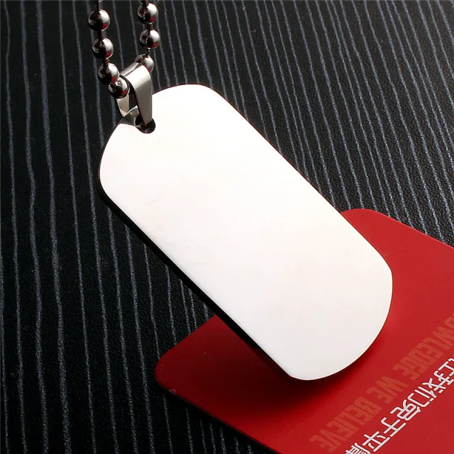 Stainless Steel Dog Tag Laser Engraving Tag Pendant Titanium Steel Dog Tag 50×29×18Mm Thick - Shop at LoveMi