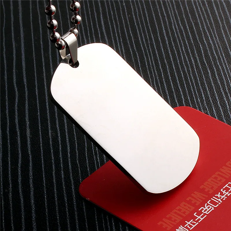 Stainless Steel Dog Tag Laser Engraving Tag Pendant Titanium Steel Dog Tag - 50×29×18Mm Thick