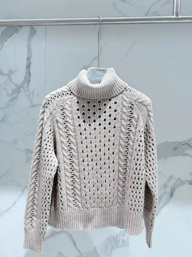 Autumn And Winter New Turtleneck Long sleeved Sweater Camel - Shop at LoveMi