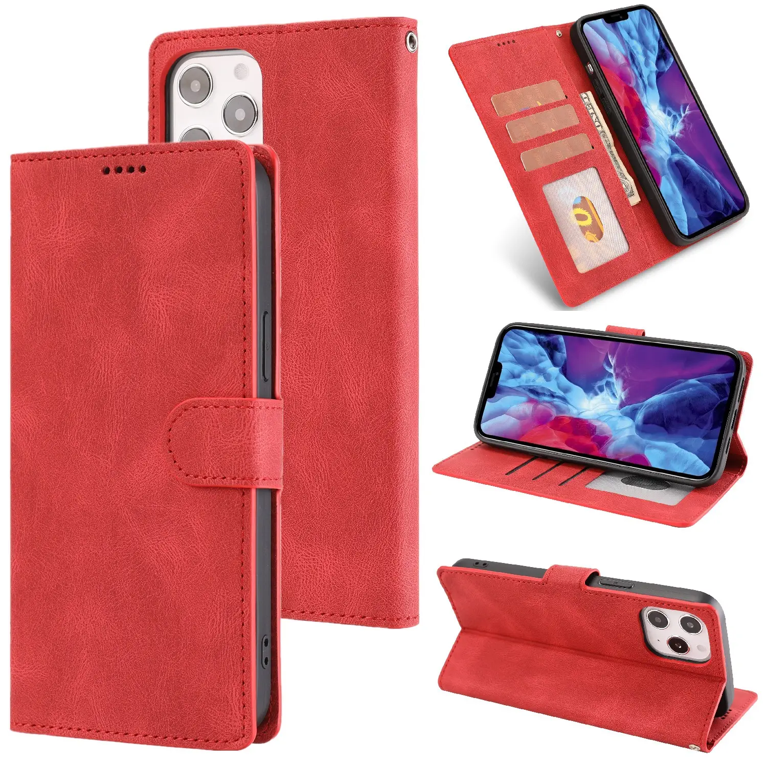 Flip-type Leather Card-inserting Mobile Phone Protective Cover