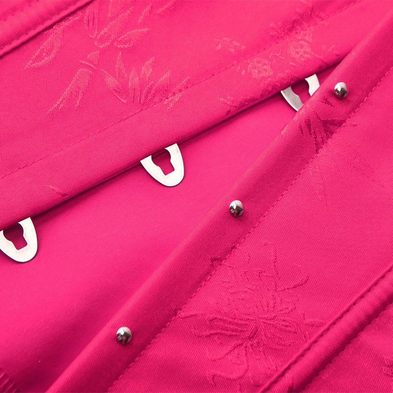 Retro Corset Waist Top Rose Red