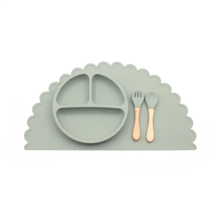 Silicone Meal Mat Feeding Set Washable And Foldable