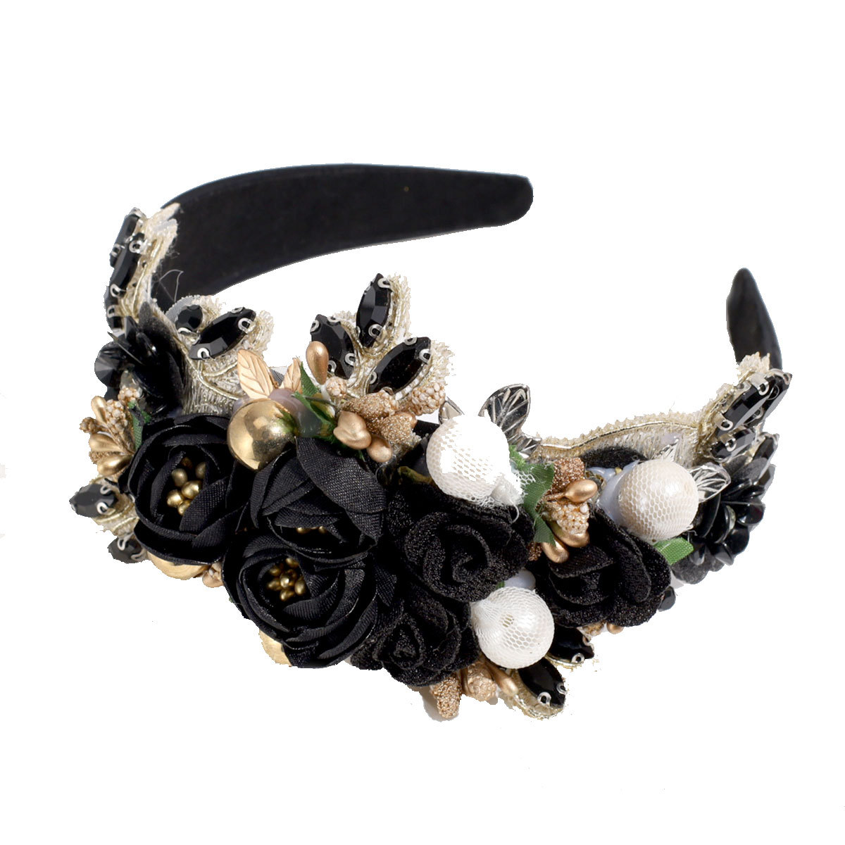 European And American Style Baroque Heavy Industry Rhinestone Pearl Headband