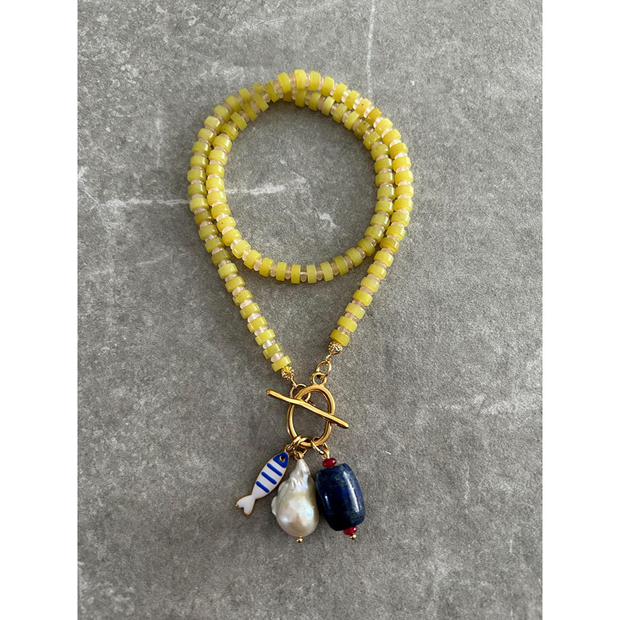 Retro-style New Simple-design Natural Stone Bead Necklace