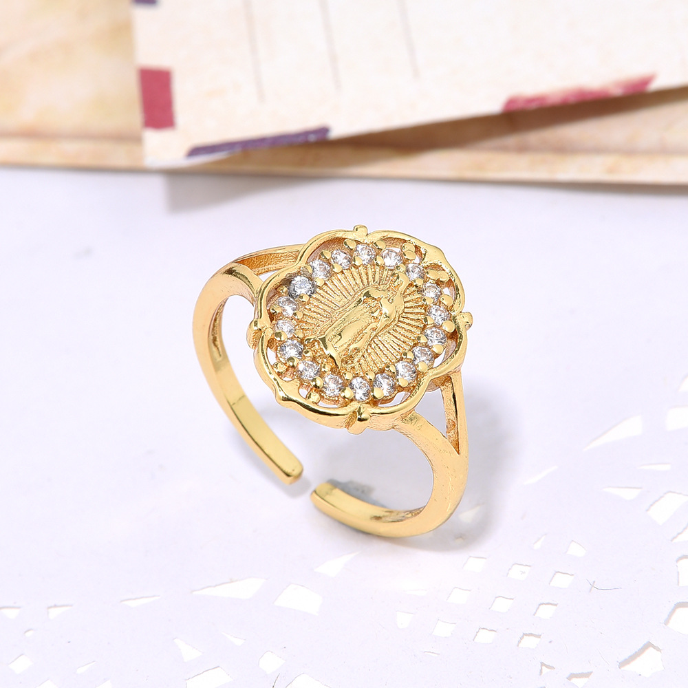 Copper Plating 18K Gold Micro Zircon Ring