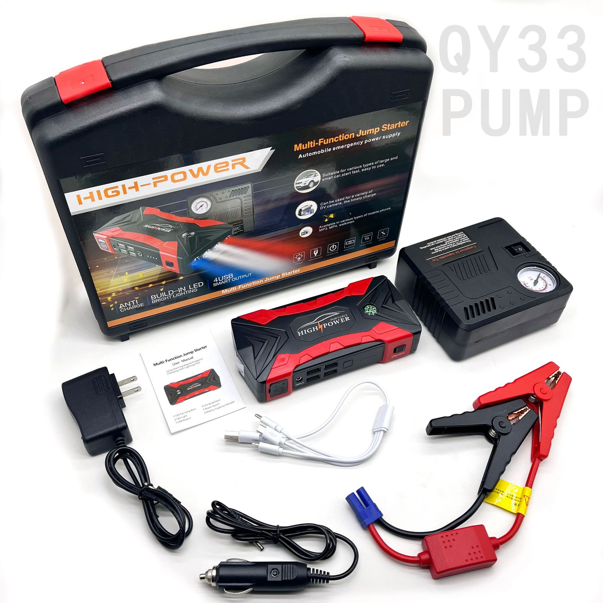 QY33 JumpStarter 12V High-Power Car JumpStarter Power Bank 3