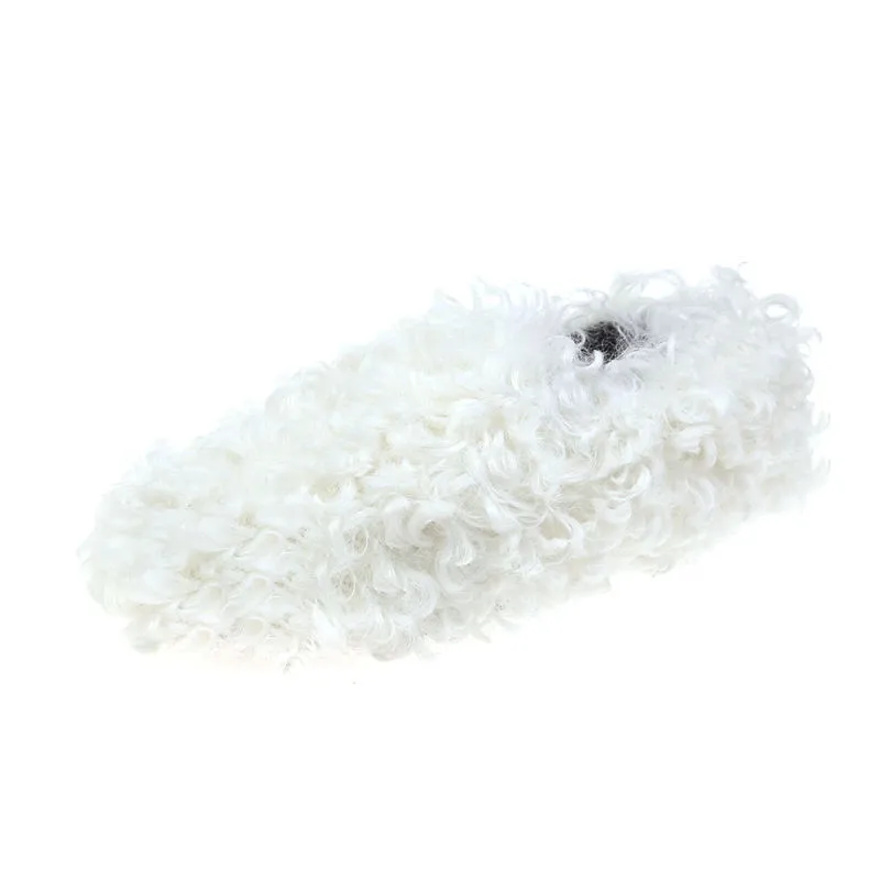 Lamb Curly Pumps Women's Flat Bottom - White