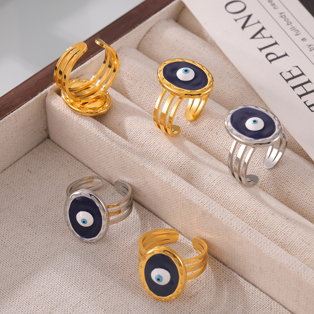 Personalized Oil Dripping Design Multi-layer Hollow Titanium Steel Ring