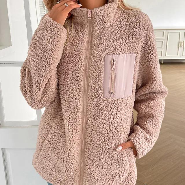 European And American Women's Clothing Autumn And Winter Lamb Wool Berber Fleece Coat Pink - Shop at LoveMi