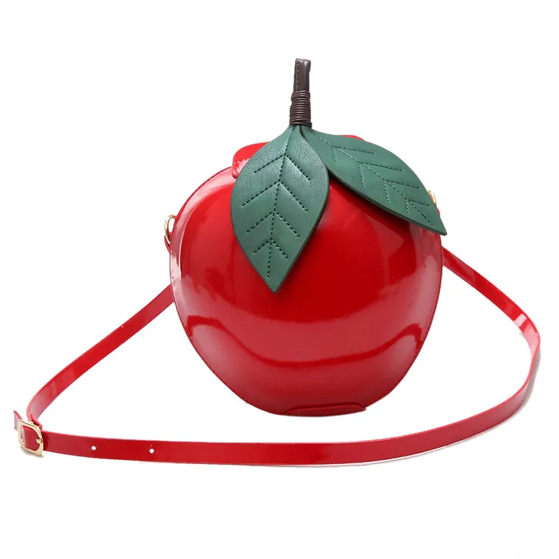 One-shoulder Crossbody Personalised Apple Women's Hard Shell Casual Backpack - Red