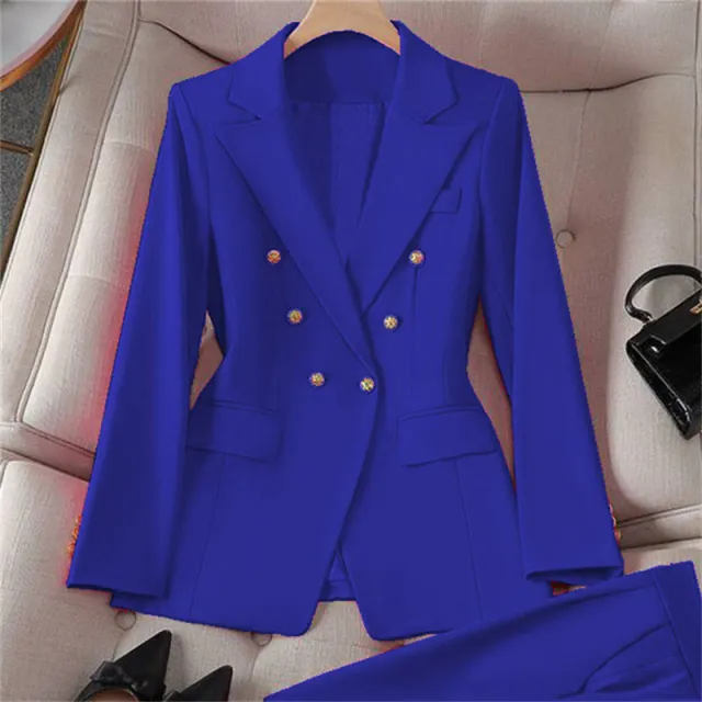 Retro Coat Slim Fit Casual Suit Top Royal Blue Suit - Shop at LoveMi