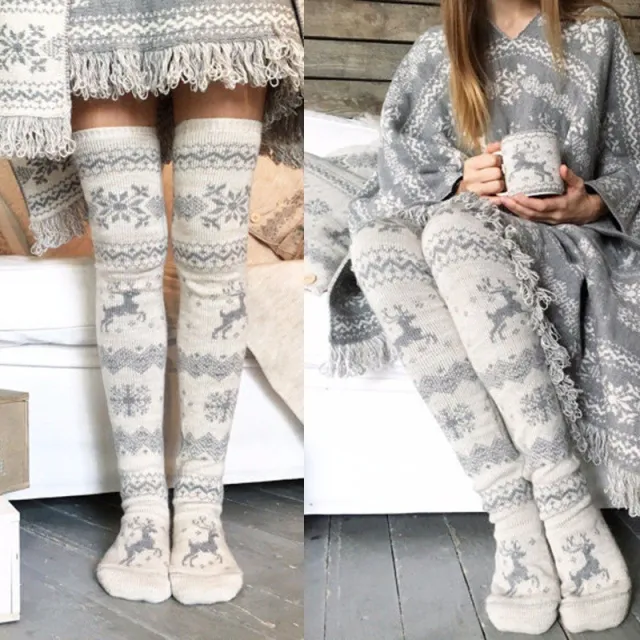 Autumn And Winter Elk Jacquard Christmas Stockings - Shop at LoveMi