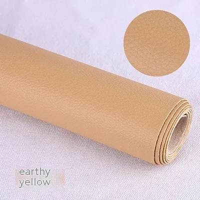 Litchi Self adhesive Leather Refurbished Bedside And Sofa Repair Patch Leather Patch Ginger Yellow - Shop at LoveMi