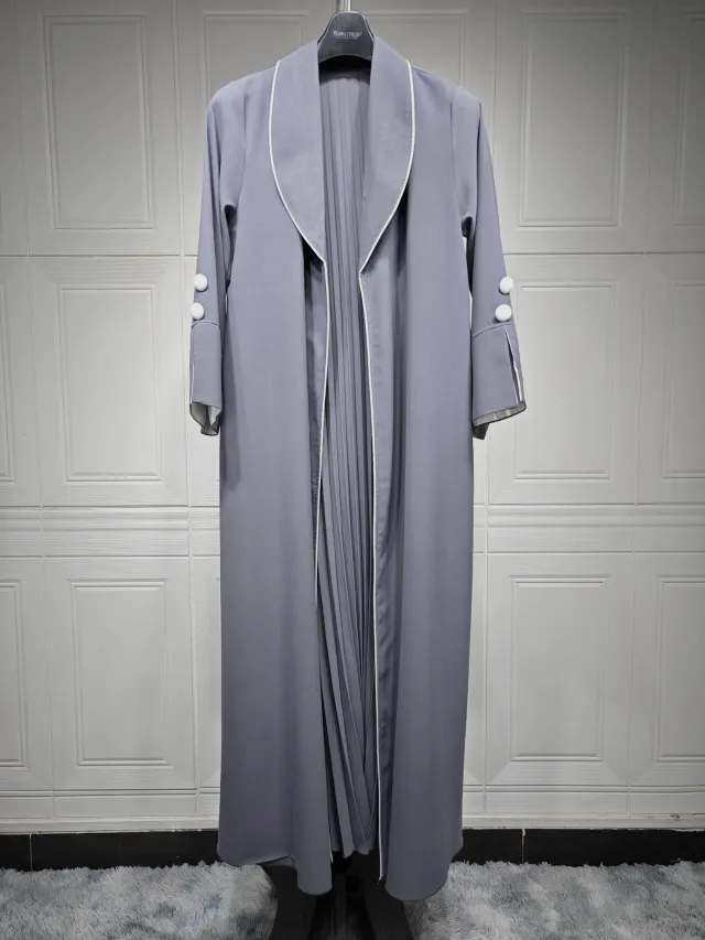 Cardigan Long Dress Women's Clothing Dress Autumn And Winter Elegant Robe Trench Coat Grey - Shop at LoveMi